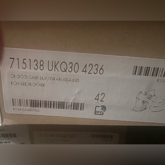 GUCCI NWT NIB royal blue leather horsebit accent platform loafer heels sz 42 - Picture 6 of 6